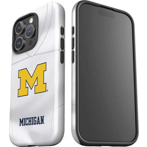 University of Michigan White Jersey iPhone 16 Pro Impact Case